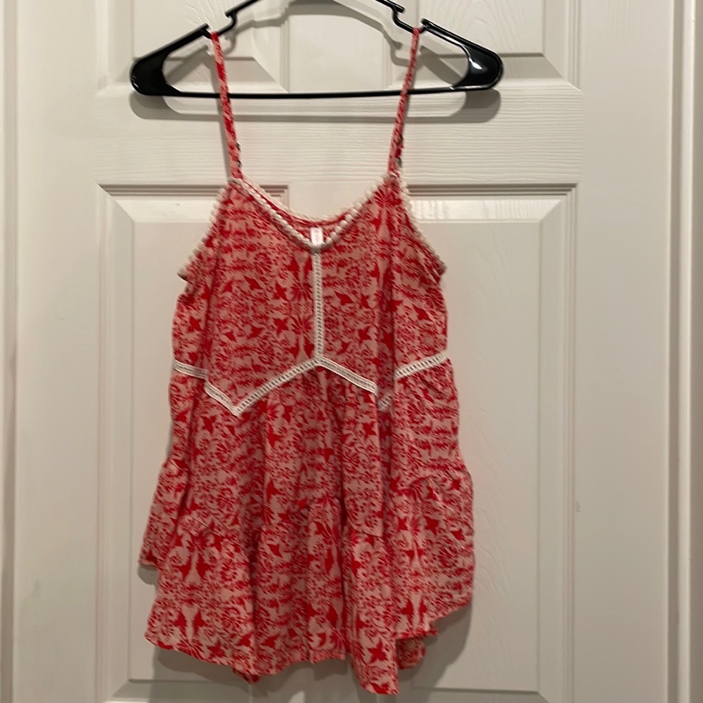 Exhilaration size small red tank top with adjustable straps